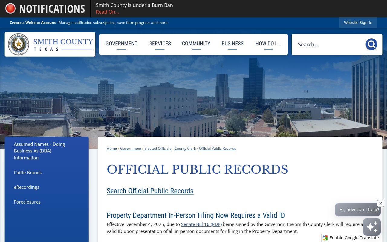 Tyler residents directory Smith County official public records hub