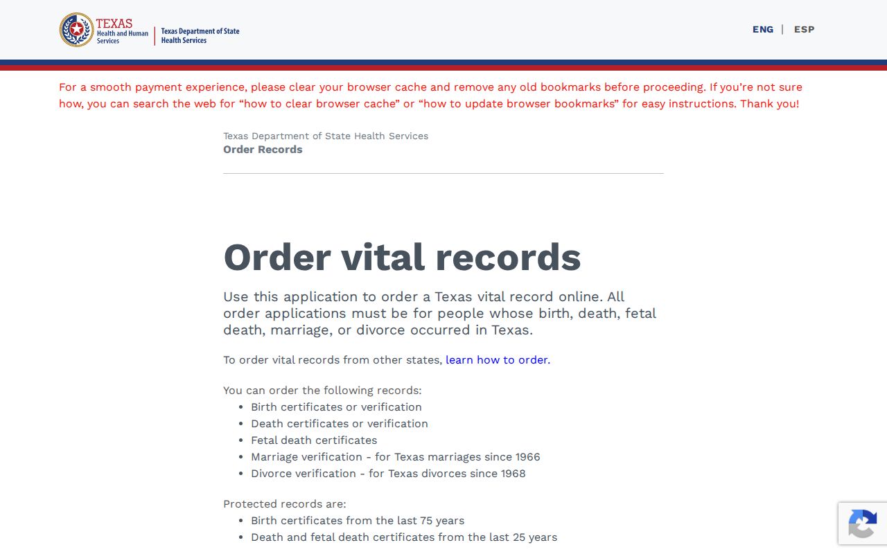Tyler resident lookup Texas vital-record order form